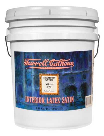 Picture of 670 Interior Satin White Base 100% Acrylic Semi-Gloss Latex Enamel