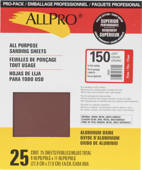 Picture of 150 GRIT SANDPAPER 25PACK