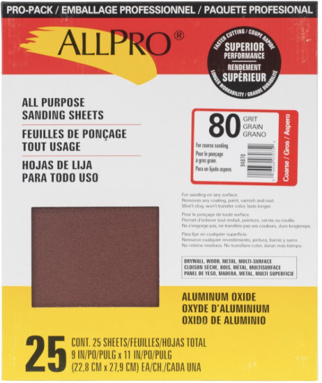 Picture of 80 GRIT SANDPAPER 25PACK