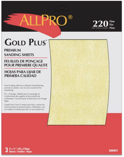 Picture of PREMIUM 220 SANDPAPER 3PK